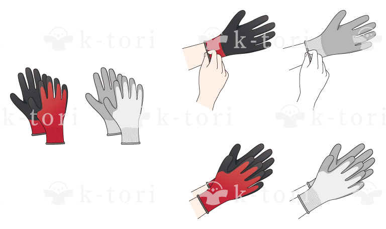 商品一覧 作業用ゴム手袋 テクニカルイラストの購入ならk Tori マニュアル 取説に使える素材の販売サイト